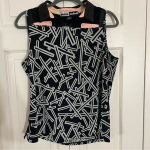 Jamie Sadock Black & Gray Sleeveless top, Size Large, EUC